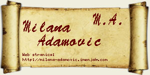 Milana Adamović vizit kartica